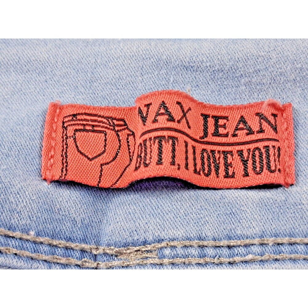 Wax Jeans Butt I Love You Womens Skinny Jeans 1 Light Wash Stretch Denim - Picture 5 of 13